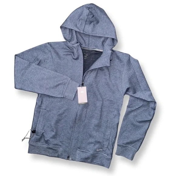 Nike Yoga DRI-Fit Restore Full Zip Fleece Hoodie in Blue DQ4876-410 - Picture 15 of 15